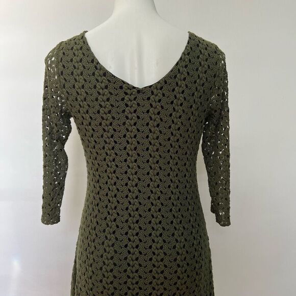Cynthia Rowley Crochet High Low Fit n Flare Dress Green - Picture 4 of 9